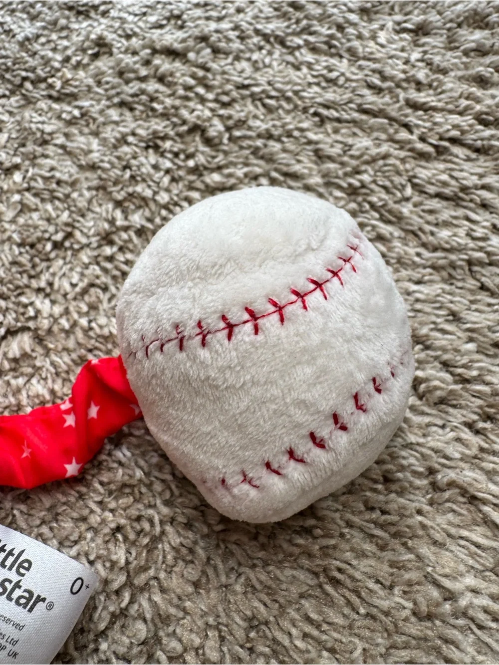 Little Sport Star Baseball Bat & Ball Baby Teether Rattle Sensory Toy NWOT
